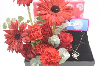 Love's Embrace Bouquet: With Jewelry Necklace